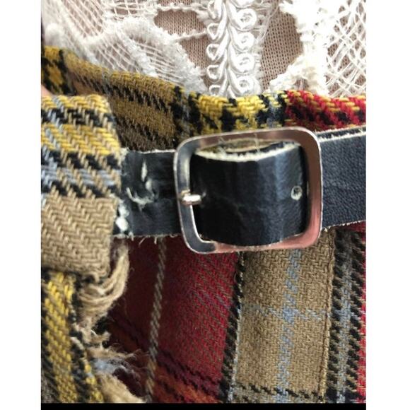 Vintage Moffat Weavers Scottish Plaid kilt fringed leather buckle size medium - Picture 8 of 12